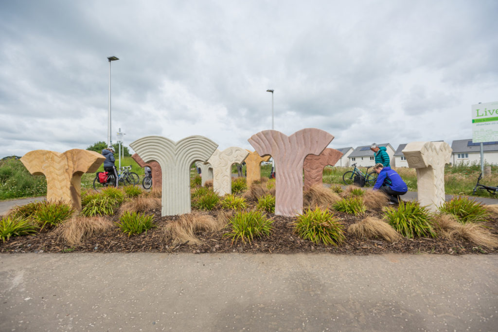 Artwork on Sustrans Gilmerton and Shawfair route, Midlothian ©2019, Sustrans Scotland