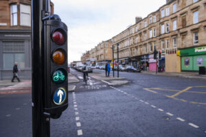 Protected junctions introduced as part of the South City Way Places for Everyone project in Glasgow.